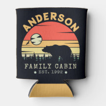Kabine Familienname Retro Pine Trees Bear Souvenir