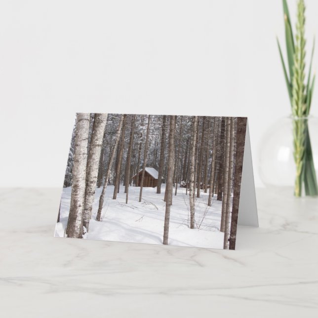 Kabine im Winter notecard Karte (Vorderseite)