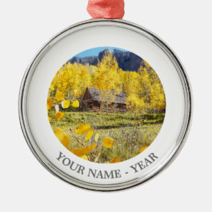 Kabine in den Espen Silbernes Ornament