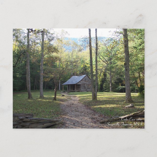 Kabine in den Smoky-Bergen, Tennessee Postkarte (Vorderseite)