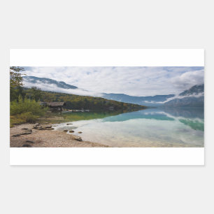 Kabine neben Bohinj See in Slowenien Rechteckiger Aufkleber