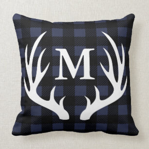 Kabine Rustic Deer Antlers Buffalo Karo Kariert Kissen