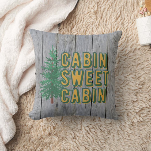 Kabine Sweet Cabin Rustikales Land Kissen (Decke)