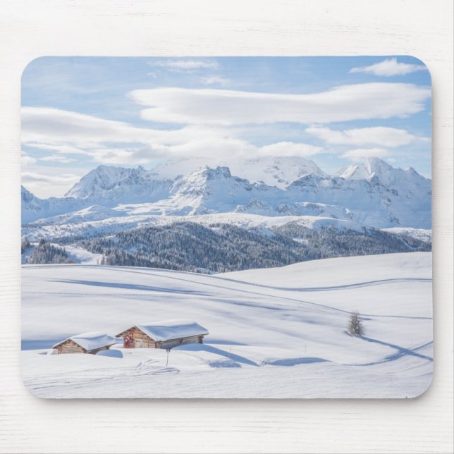 Kabinen-Rückzug Snowscape | Dolomit Mousepad (Vorne)