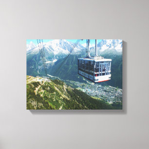 Kabinenbahn über Chamonix, Frankreich Leinwanddruck