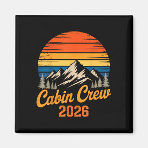 Kabinenbesatzung 2026 Retro-Berg-Sonnenuntergang F Magnet