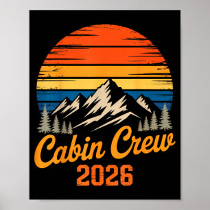 Kabinenbesatzung 2026 Retro-Berg-Sonnenuntergang F Poster