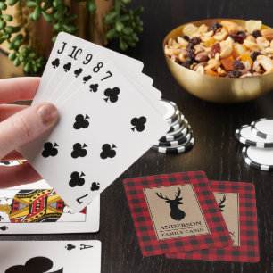 Kabinenname Deer Kraft Red Buffalo Kariert Spielkarten