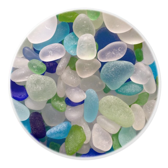Kabinentürknopf für Keramik aus Seaglass Keramikknauf (Vorderseite)