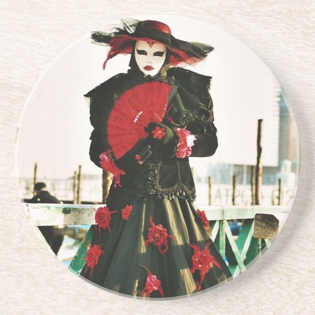 Kabuki Geisha Design Sandstein Untersetzer (Vorne)