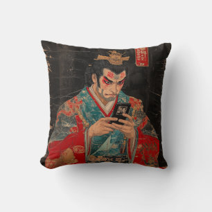 Kabuki Schauspieler mit Handy-Drehkissen Kissen