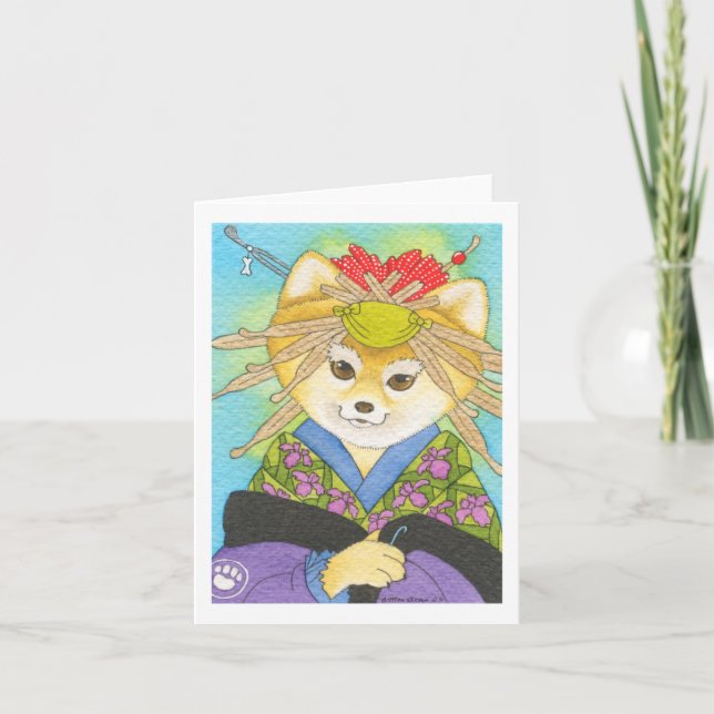 Kabuki Shiba Inu Magnet Karte (Vorderseite)