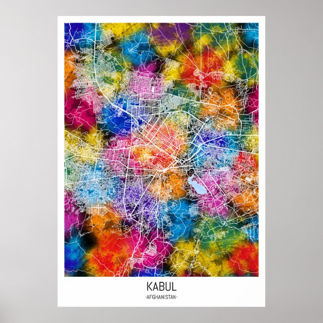 Kabul Afghanistan City Map Poster (Vorne)