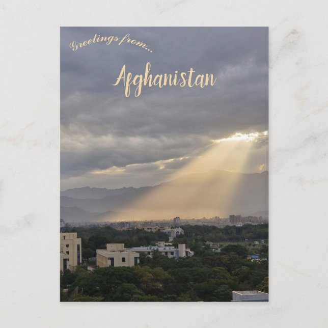 Kabul Afghanistan nach einem Regen Postkarte (Vorderseite)