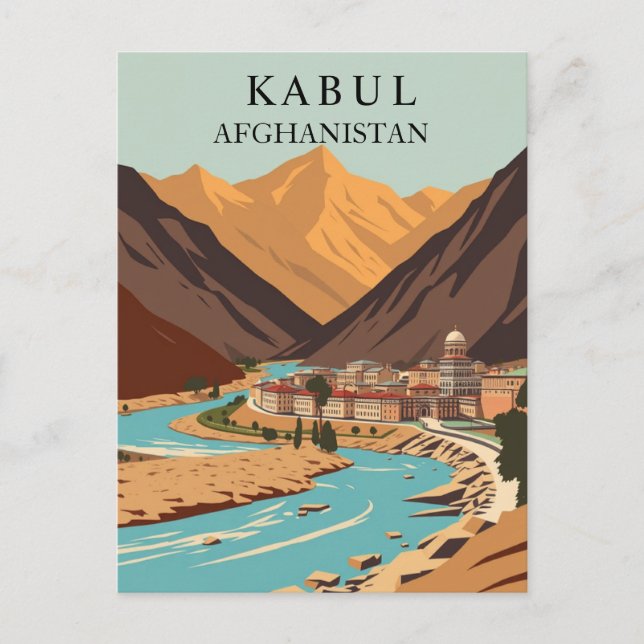 Kabul, Afghanistan, Vintage Kunst Postkarte (Vorderseite)
