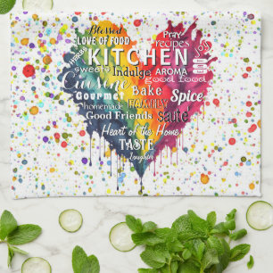 KAC-Cuisine Mots et Termes Cœur  Torchon de cuisin