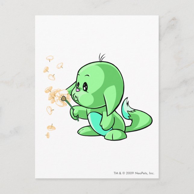 Kacheek Green Postkarte (Vorderseite)