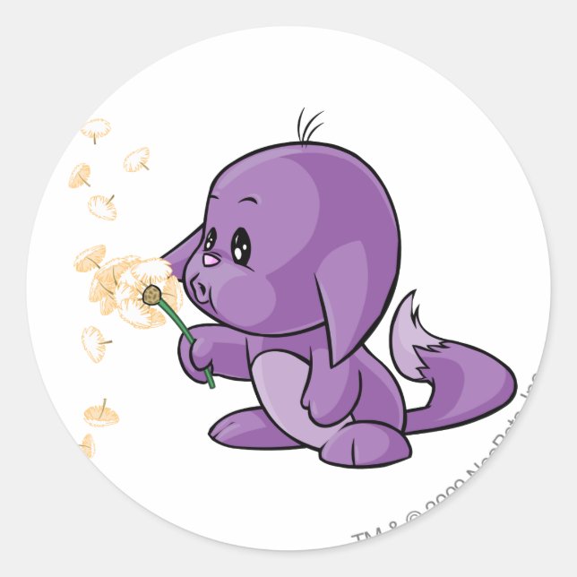 Kacheek Lila Runder Aufkleber (Vorderseite)