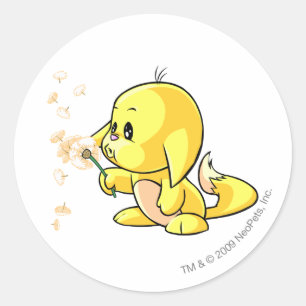 Kacheek Yellow Runder Aufkleber