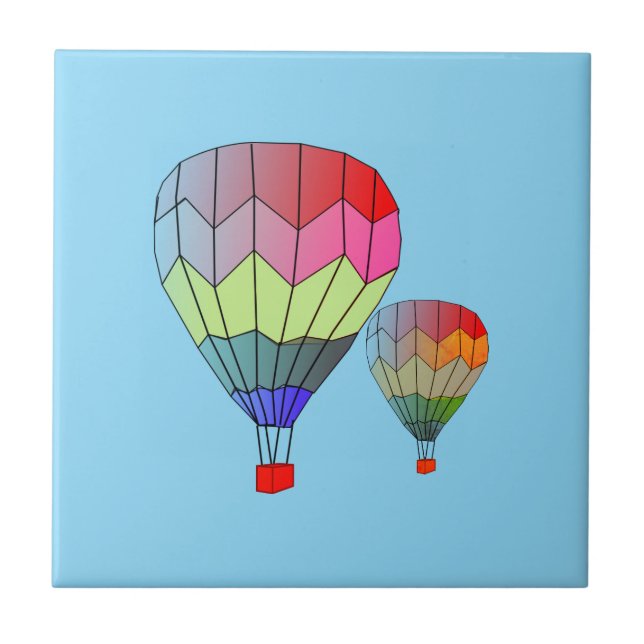 Kachel - Gestreifte Heißluftballons (Vorderseite)