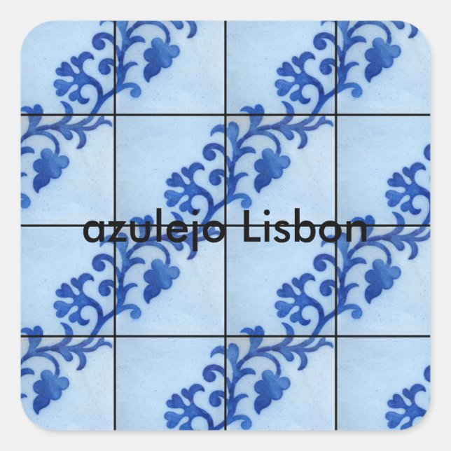 kachel Lisbon Quadratischer Aufkleber (Vorderseite)