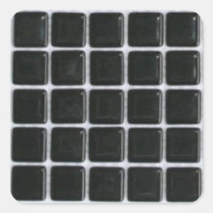 Kachelaufkleber-Schwarz-Glas-Quadrate Quadratischer Aufkleber