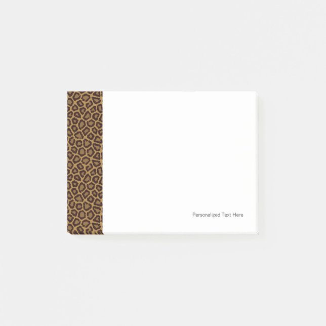Kachelhintergrund mit Leoparden Post-it Klebezettel (Vorderseite)
