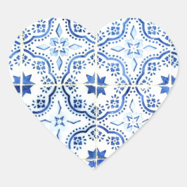 Kacheln, Portuguese Tiles, Herz-Aufkleber
