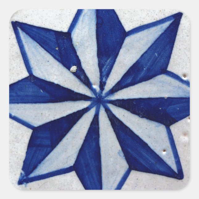 Kacheln, Portuguese Tiles, Quadratischer Aufkleber (Vorderseite)