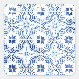Kacheln, Portuguese Tiles, Quadratischer Aufkleber