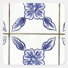 Kacheln, Portuguese Tiles, Quadratischer Aufkleber