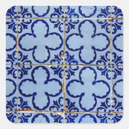 Kacheln, Portuguese Tiles, Quadratischer Aufkleber