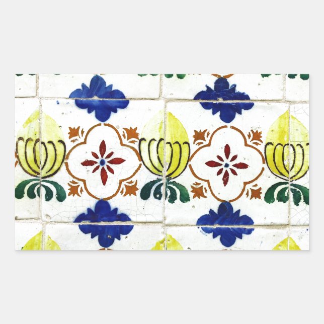 Kacheln, Portuguese Tiles, Rechteckiger Aufkleber (Vorderseite)