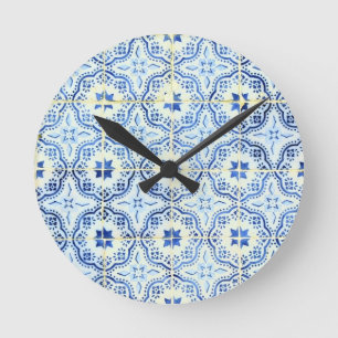 Kacheln, Portuguese Tiles, Runde Wanduhr