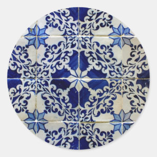 Kacheln, Portuguese Tiles, Runder Aufkleber