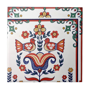 Kacheln Vintages Vogelmuster