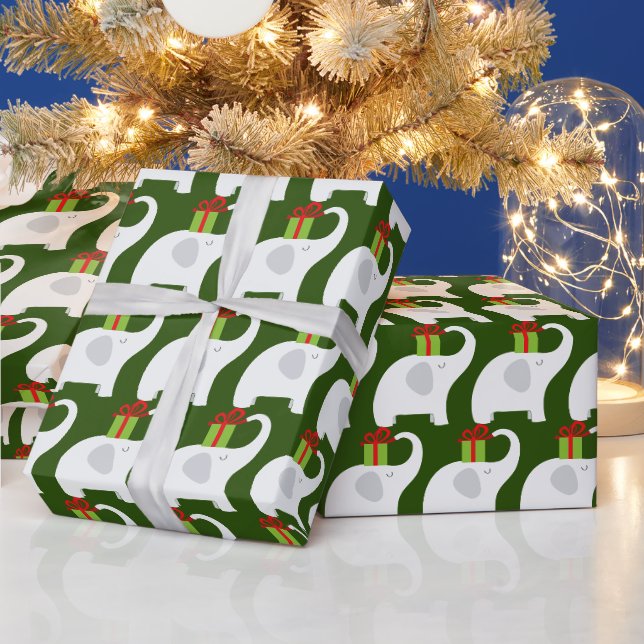 Kachelweiße Elefanten Party Weihnachten Geschenkpapier (Feiertage)