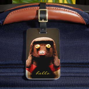 Kachina-Puppen-Gesicht Foto Hallo Schrift Fett Nie Gepäckanhänger