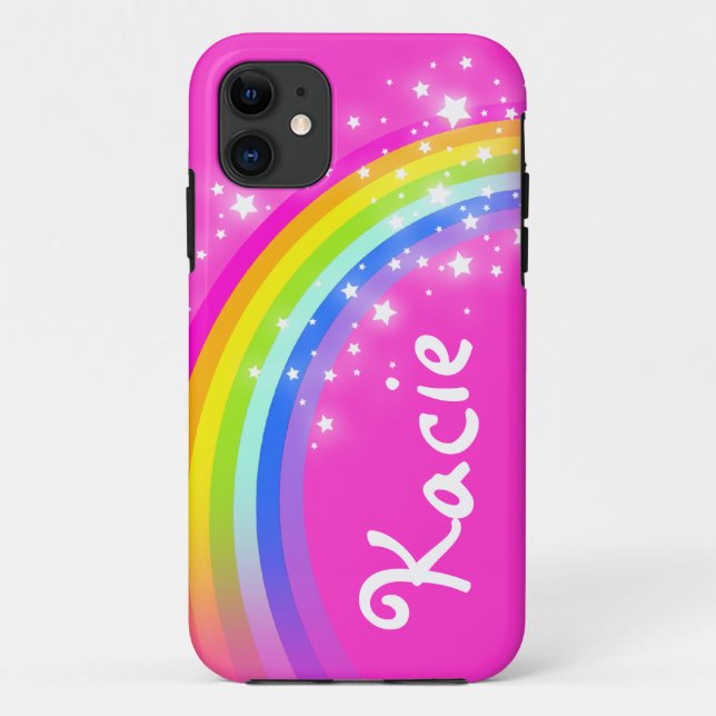Kacie Regenbogen hellrosa Mädchen Name Gehäuse Case-Mate iPhone Hülle (Rückseite)