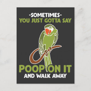 Kack darauf und laufe Cockatiel Parrot Bird Lover Postkarte