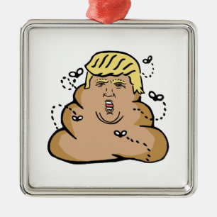 kack Donald Trump Silbernes Ornament