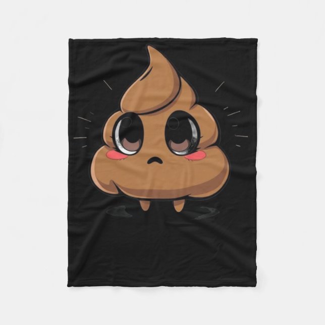 Kack Emoji Chibi Sticker Fleecedecke (Vorderseite)