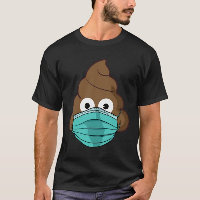 Kack Emoji mit Facemask Funny Quarantine Emo Gekac T-Shirt (Vorderseite)