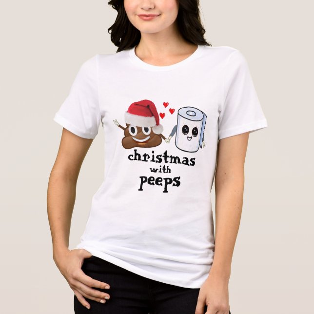 Kack Emoji & Toilettenpapier Liebe, Weihnachts-Spa Tri-Blend Shirt (Vorderseite)