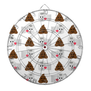 kack Emoji und Toilettenpapier Dartscheibe