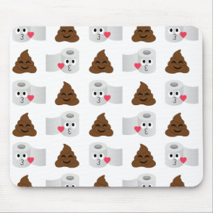 kack Emoji und Toilettenpapier Mousepad