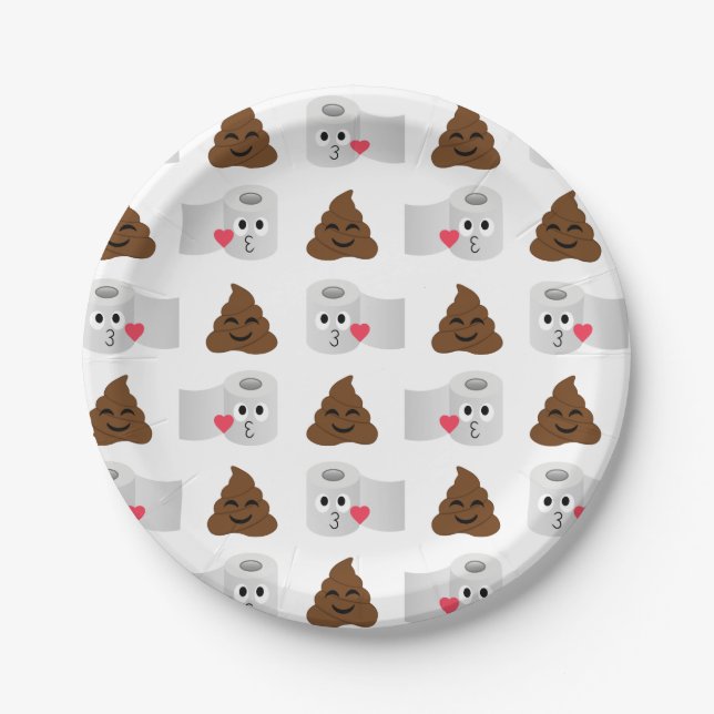 kack Emoji und Toilettenpapier Pappteller (Vorderseite)