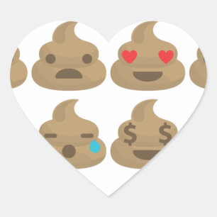kack Emojis Herz-Aufkleber