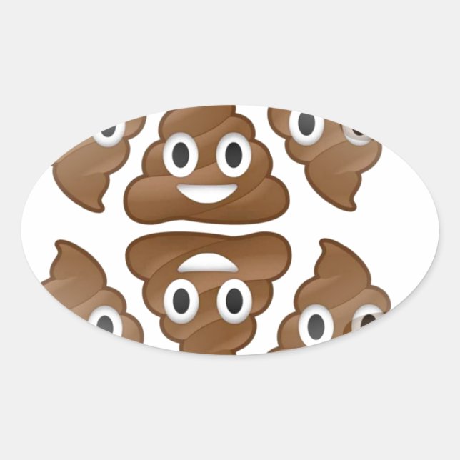 kack Emojis Ovaler Aufkleber (Vorderseite)