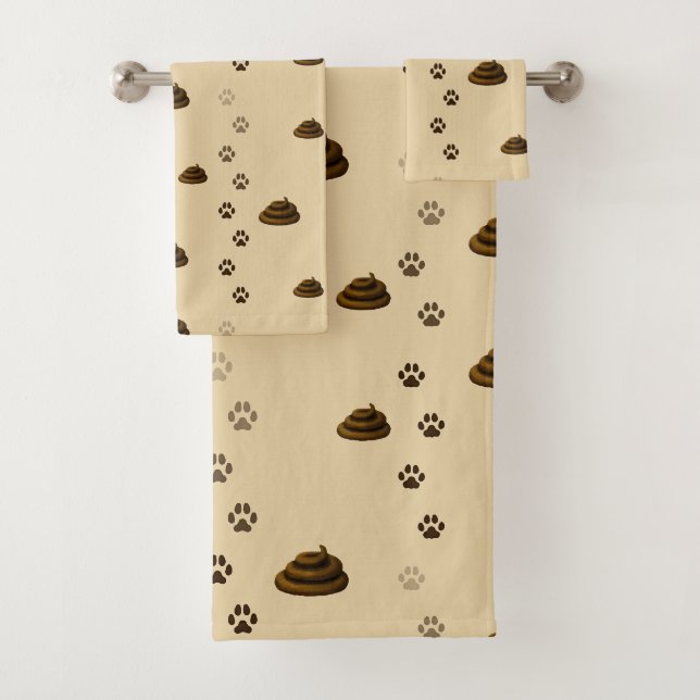 Kack & Paw druckt Niedliche Messy Pets Animal Love Badhandtuch Set (Insitu)